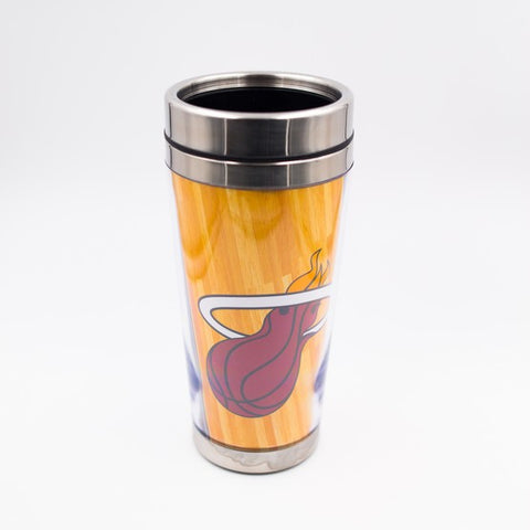 Miami Heat Stainless Steel Tumbler with Clear Insert