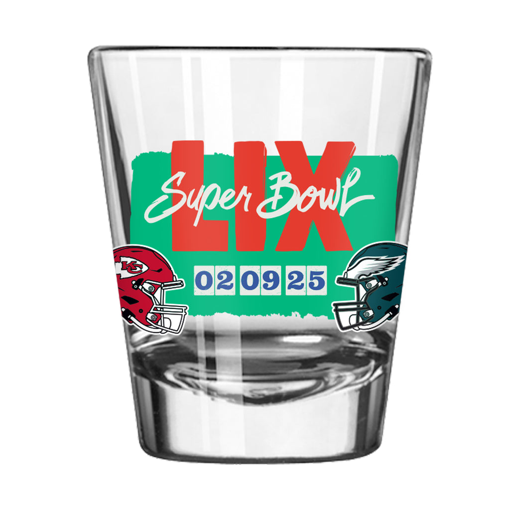 Philadelphia Eagles v. Kansas City Chiefs Super Bowl LIX 2oz Shot Glass - Dueling