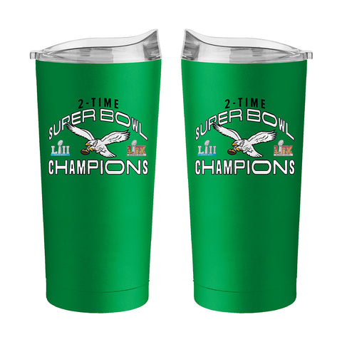 Super Bowl LIX & LII Champions 20oz Powdercoat Tumbler - Kelly Green