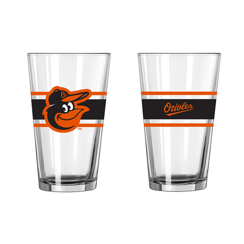 Baltimore Orioles 16oz. Stripe Pint Glass