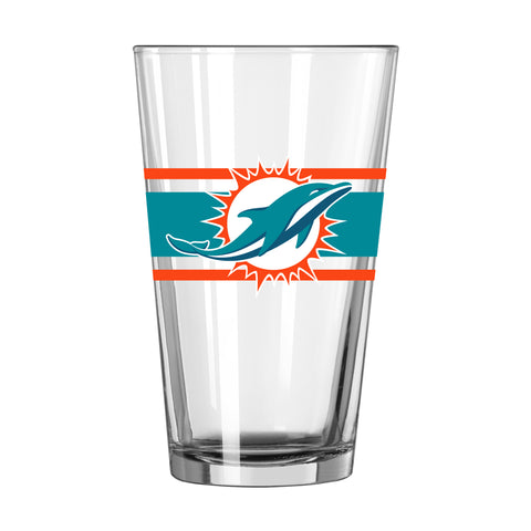 Miami Dolphins 16oz. Stripe Pint Glass
