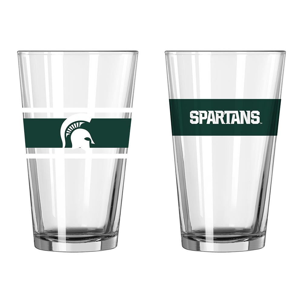 Michigan State Spartans 16oz. Stripe Pint Glass