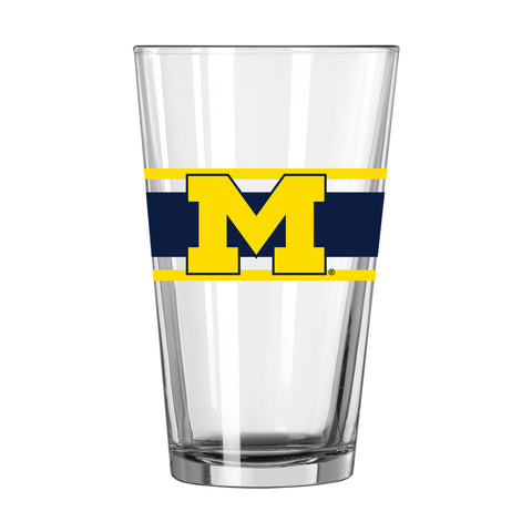 Michigan Wolverines 16oz. Stripe Pint Glass