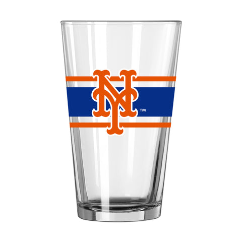 New York Mets 16oz. Stripe Pint Glass