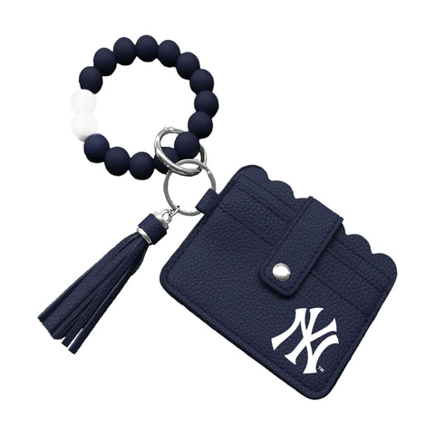 New York Yankees Beaded Bracelet Wallet with Tassel