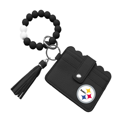 Pittsburgh Steelers Beaded Bracelet Wallet with Tassel