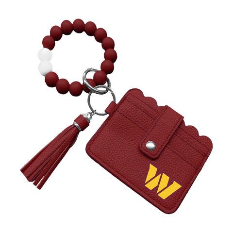 Washington Commanders Beaded Bracelet Wallet with Tassel