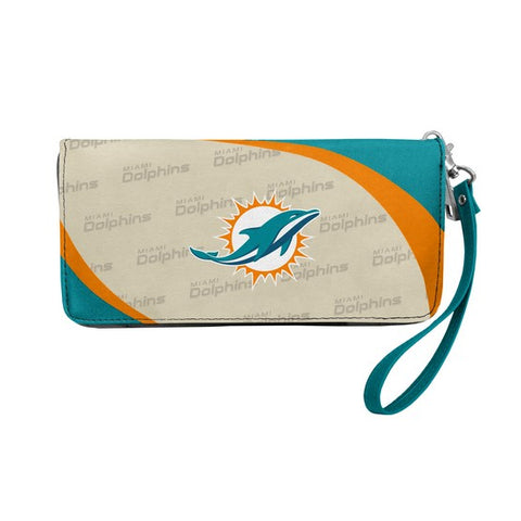 Miami Dolphins Curved Zip Organizer Wallet