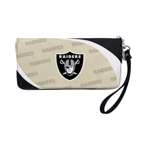 Oakland Raiders Curved Zip Organizer Wallet