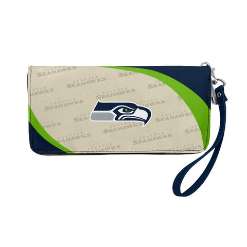 Seattle Seahawks Curved Zip Organizer Wallet