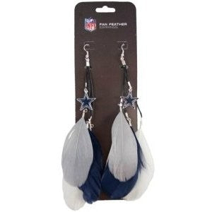 Dallas Cowboys Fan Feather Earrings