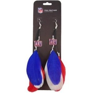 New York Giants Fan Feather Earrings