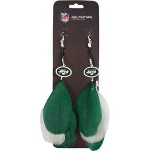 New York Jets Fan Feather Earrings