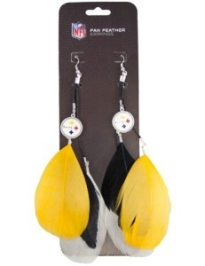 Pittsburgh Steelers Fan Feather Earrings