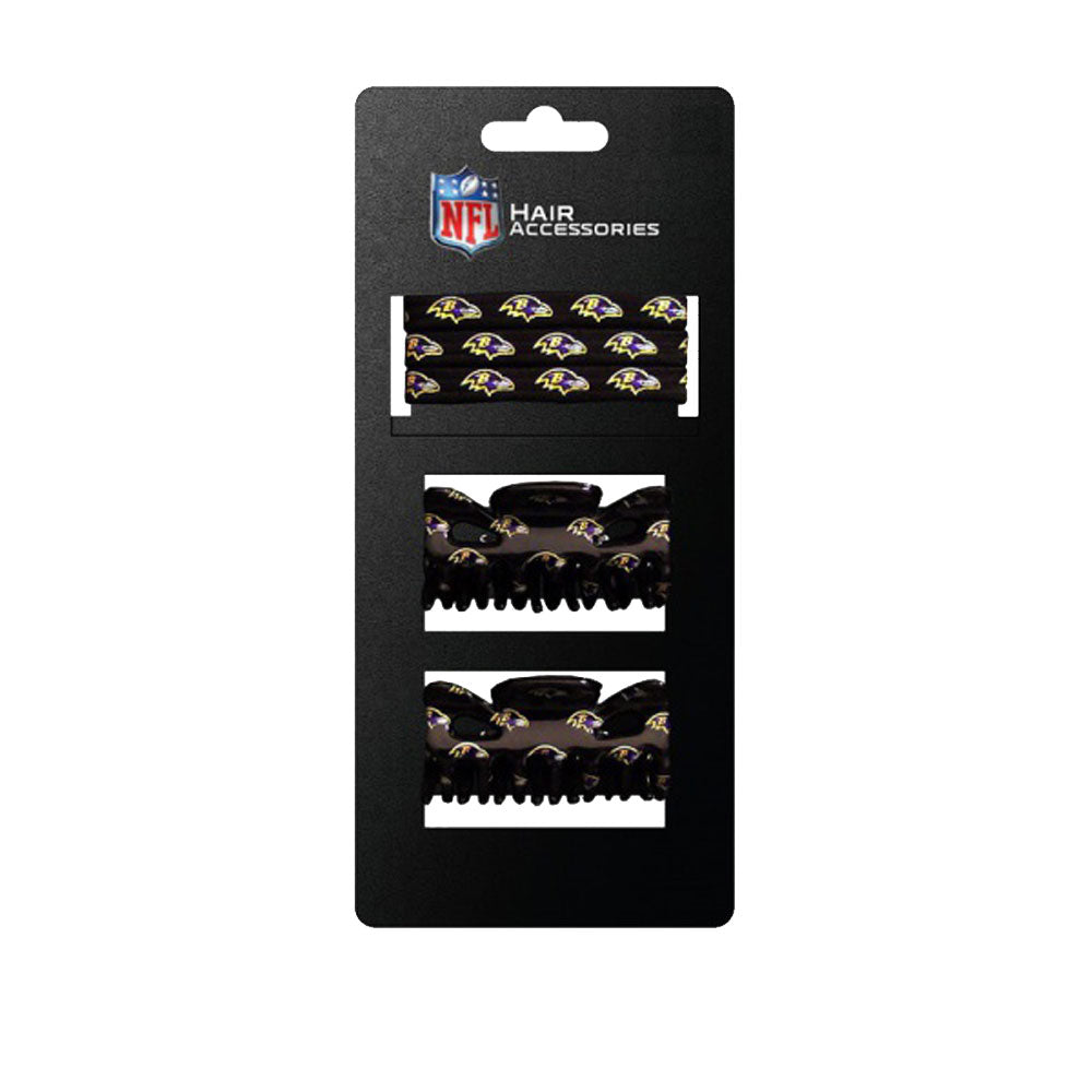 Baltimore Ravens Hair Clip & Hair Tie Set