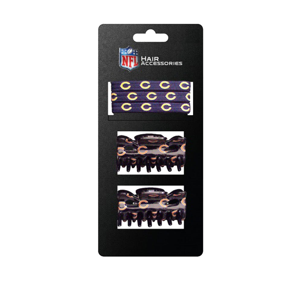 Chicago Bears Hair Clip & Hair Tie Set