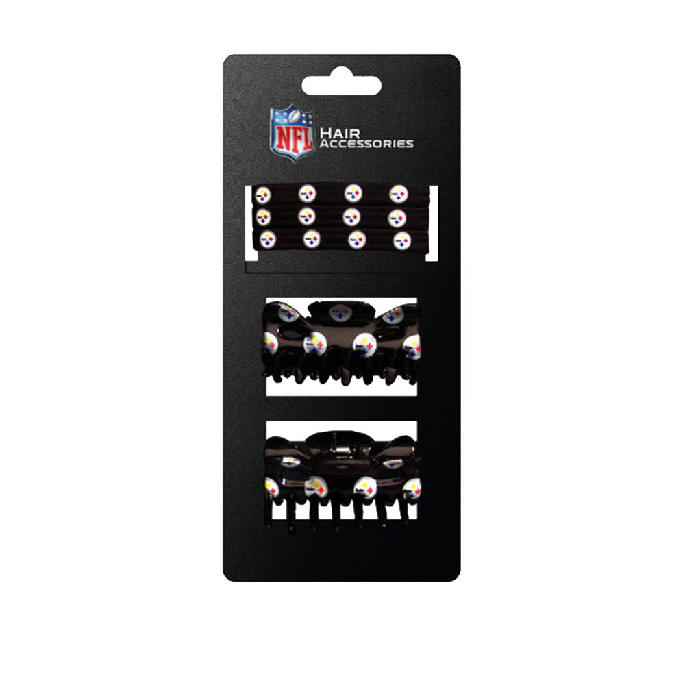 Pittsburgh Steelers Hair Clip & Hair Tie Set