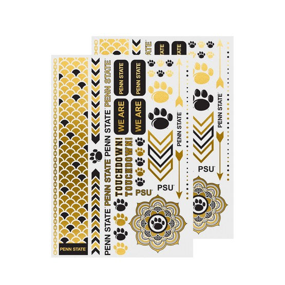 Penn State University Metallic Body Tattoos