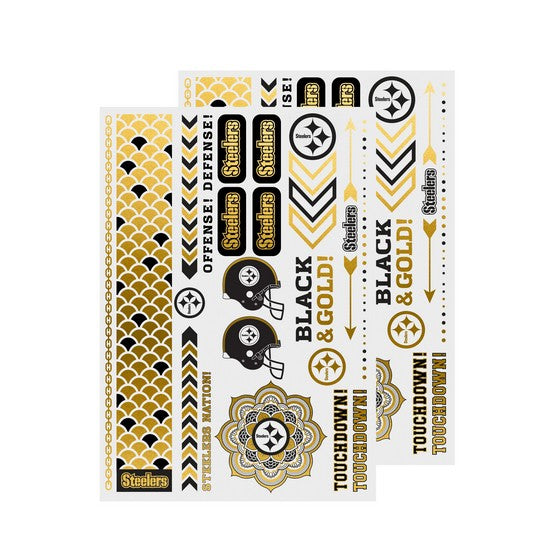 Pittsburgh Steelers Metallic Body Tattoos