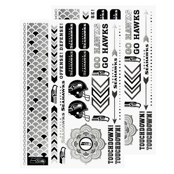 Seattle Seahawks Metallic Body Tattoos