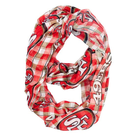 San Francisco 49ers Plaid Infinity Scarf