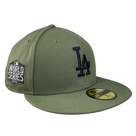 Los Angeles Dodgers Olive with Camo UV 2020 World Series Sidepatch 5950 Fitted Hat