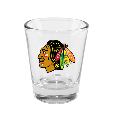 Chicago Blackhawks 2oz. Clear Logo Shot Glass