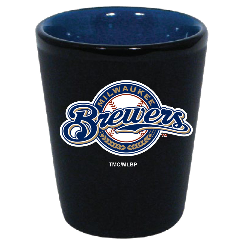 Milwaukee Brewers 2oz. Matte Black/Inner Color Shot