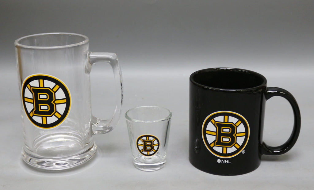 Boston Bruins 3pc Drinkware Giftset - Black Mug
