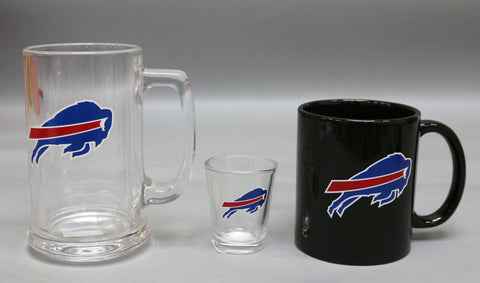 Buffalo Bills 3pc Drinkware Giftset - Black Mug