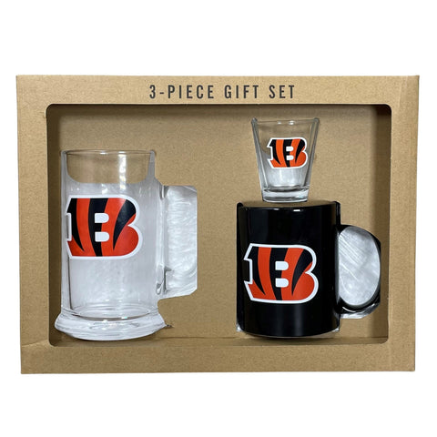 Cincinnati Bengals 3pc Drinkware Giftset - Black Mug