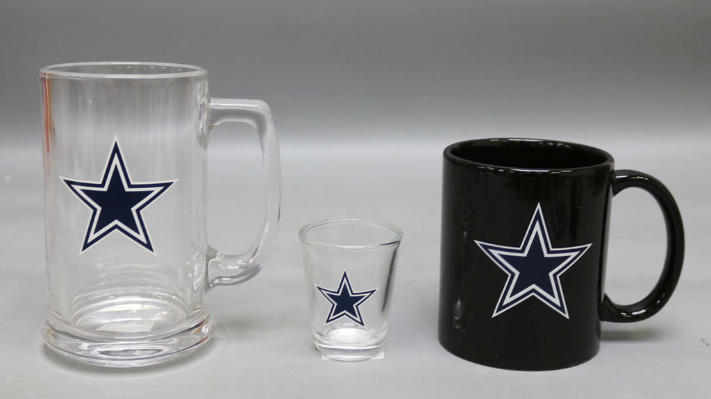 Dallas Cowboys 3pc Drinkware Giftset - Black Mug