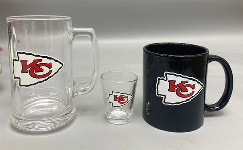 Kansas City Chiefs 3pc Drinkware Giftset - Black Mug