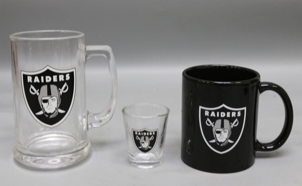Las Vegas Raiders 3pc Drinkware Giftset - Black Mug