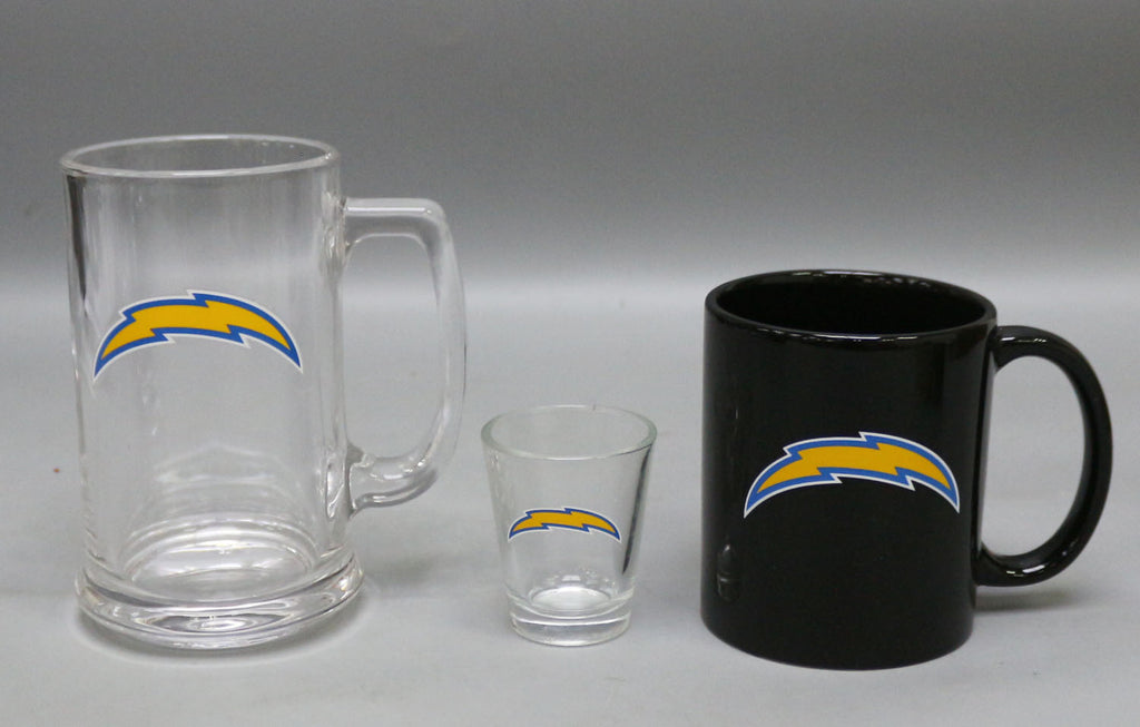 Los Angeles Chargers 3pc Drinkware Giftset - Black Mug