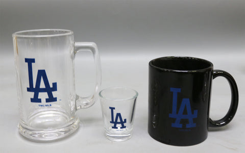 Los Angeles Dodgers 3pc Drinkware Giftset - Black Mug