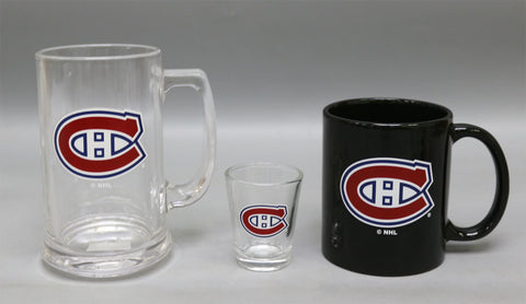 Montreal Canadiens 3pc Drinkware Giftset - Black Mug