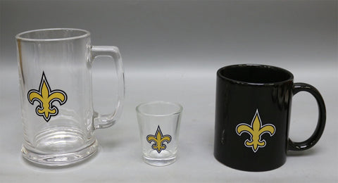 New Orleans Saints 3pc Drinkware Giftset - Black Mug