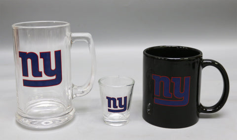 New York Giants 3pc Drinkware Giftset - Black Mug