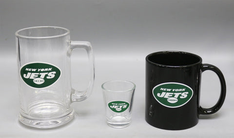 New York Jets 3pc Drinkware Giftset - Black Mug