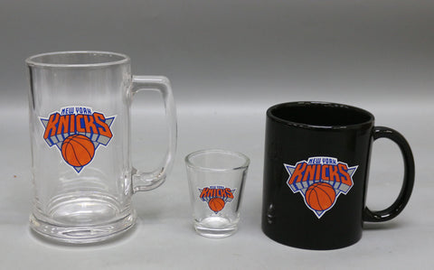 New York Knicks 3pc Drinkware Giftset - Black Mug