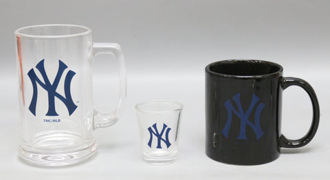 New York Yankees 3pc Drinkware Giftset - Black Mug