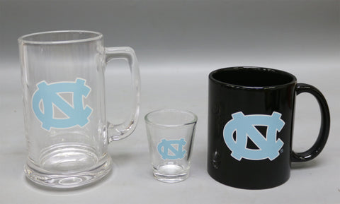 North Carolina Tar Heels 3pc Drinkware Giftset - Black Mug