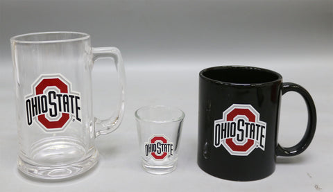 Ohio State Buckeyes 3pc Drinkware Giftset - Black Mug