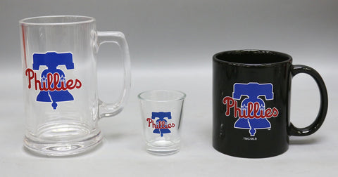 Philadelphia Phillies 3pc Drinkware Giftset - Black Mug