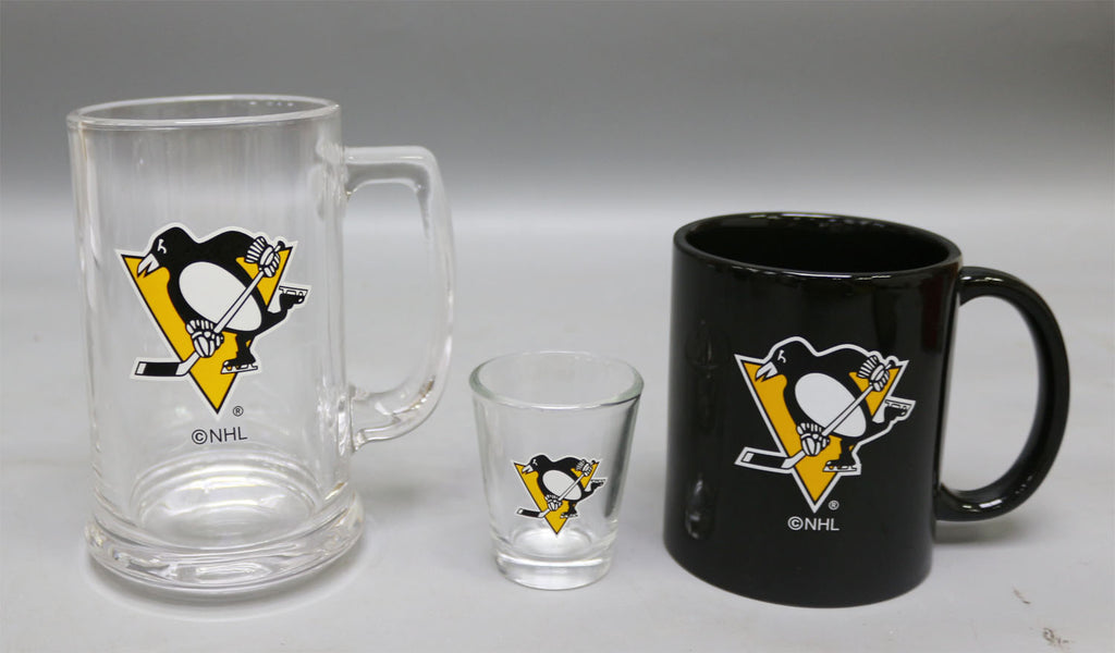 Pittsburgh Penguins 3pc Drinkware Giftset - Black Mug
