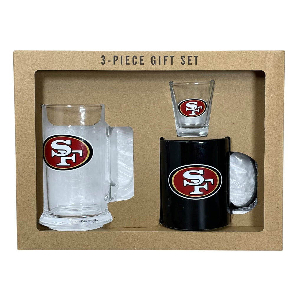 San Francisco 49ers 3pc Drinkware Giftset - Black Mug