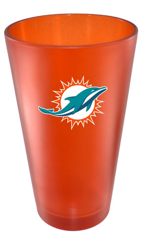 Miami Dolphins 16oz Team Color Frosted Pint Glass