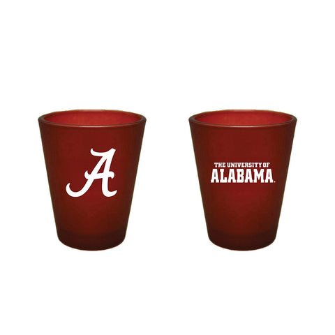 Alabama Crimson Tide 2oz Team Color Frosted Shot Glass