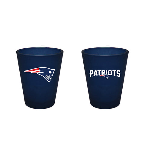 New England Patriots 2oz Team Color Frosted Shot Glass